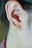 Hoa tai vàng 14k đá màu dài (ER-GLD-099)