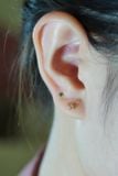 Hoa tai vàng 14k nụ đá xanh(ER-GLD-105)