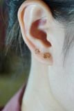 Hoa tai vàng 14k tim trơn  (ER-GLD-097)