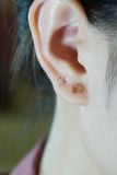 Hoa tai vàng 14k tim trơn  (ER-GLD-097)