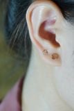 Hoa tai vàng 14k tim trơn  (ER-GLD-097)