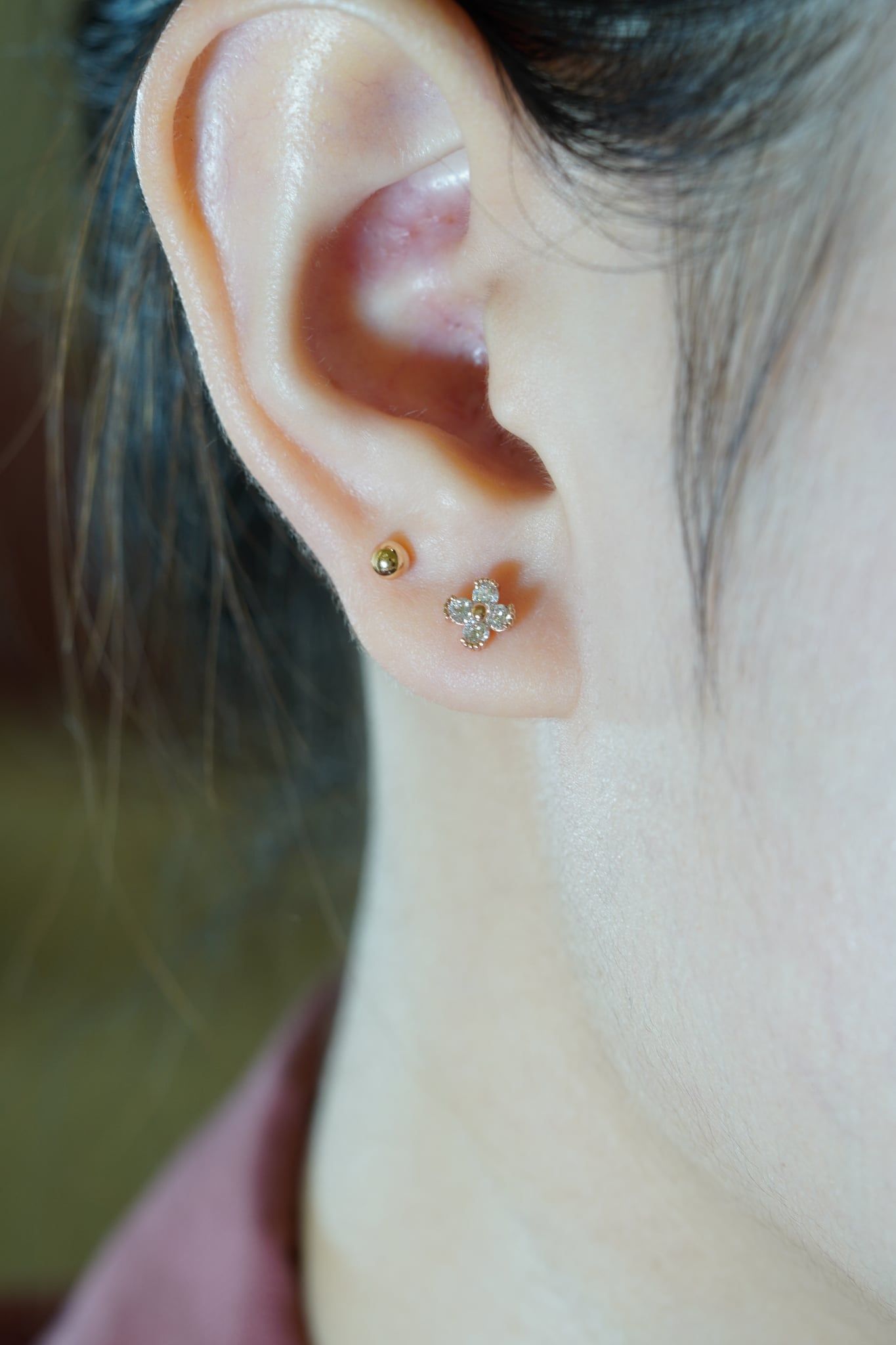 Hoa tai vàng 14k 4 lá (ER-GLD-104)