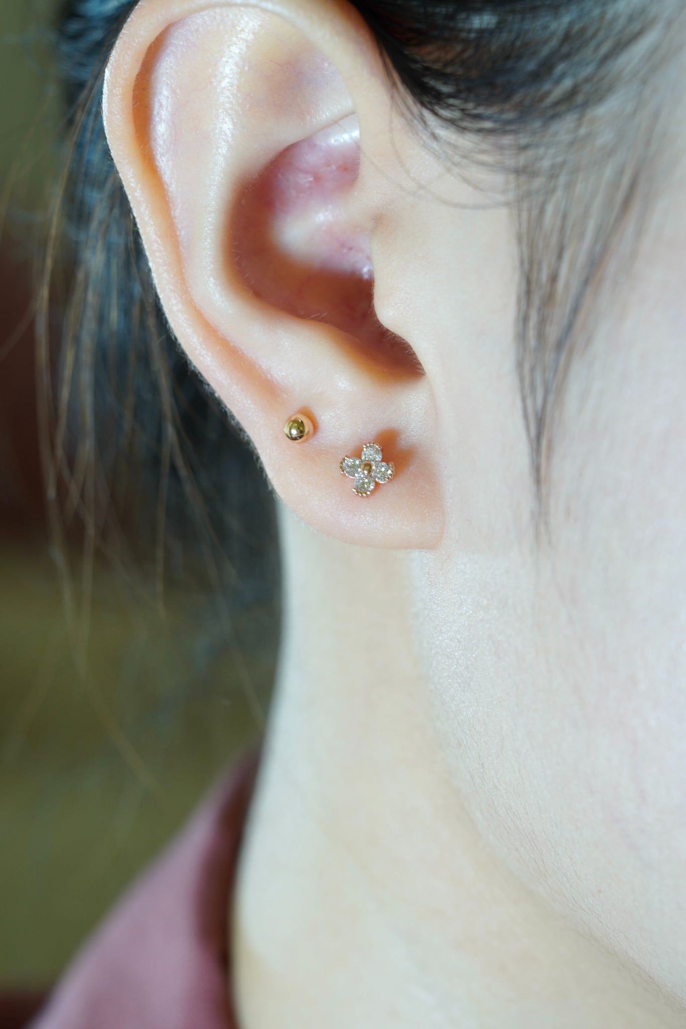 Hoa tai vàng 14k 4 lá (ER-GLD-104)