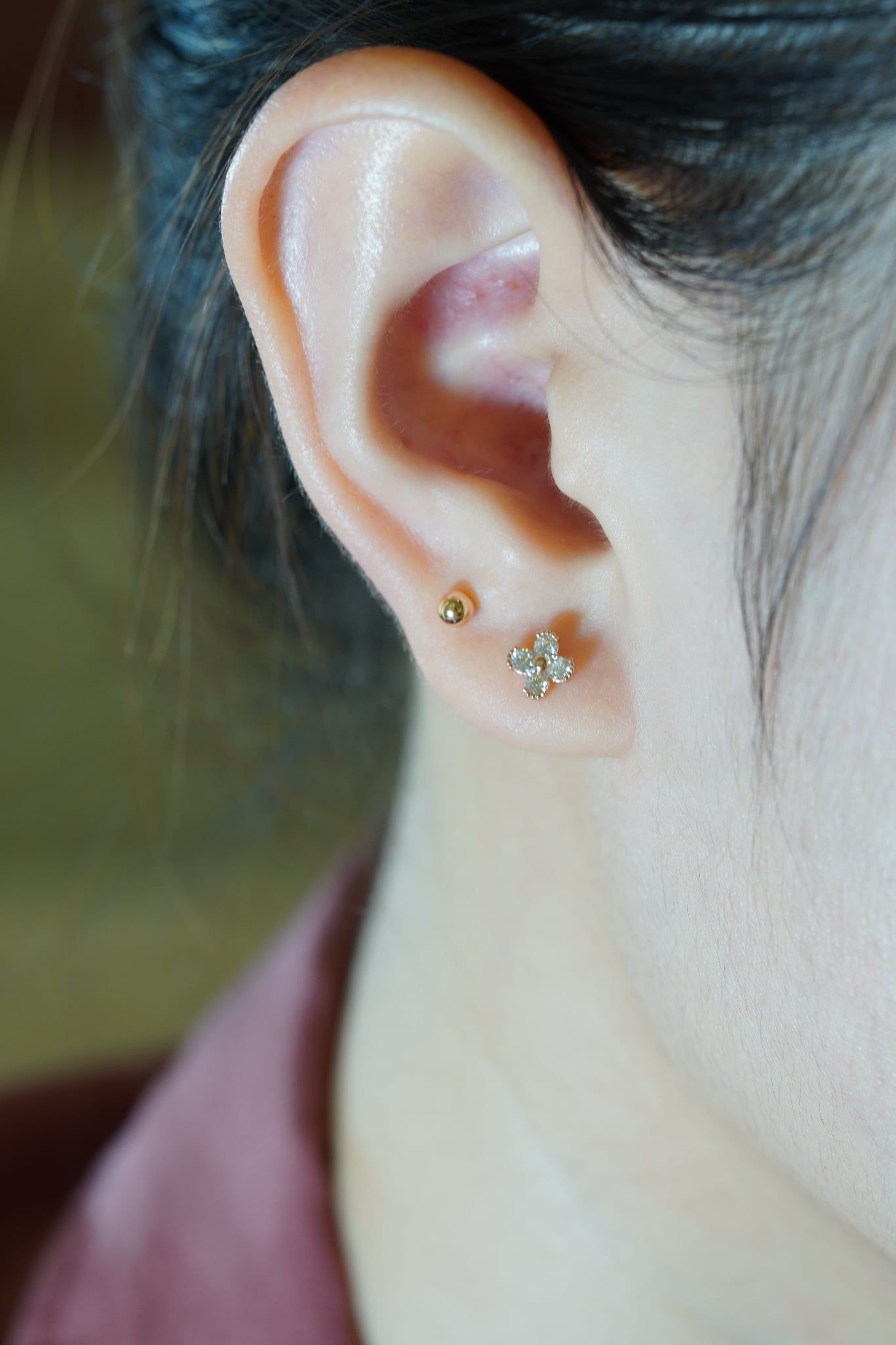 Hoa tai vàng 14k 4 lá (ER-GLD-104)