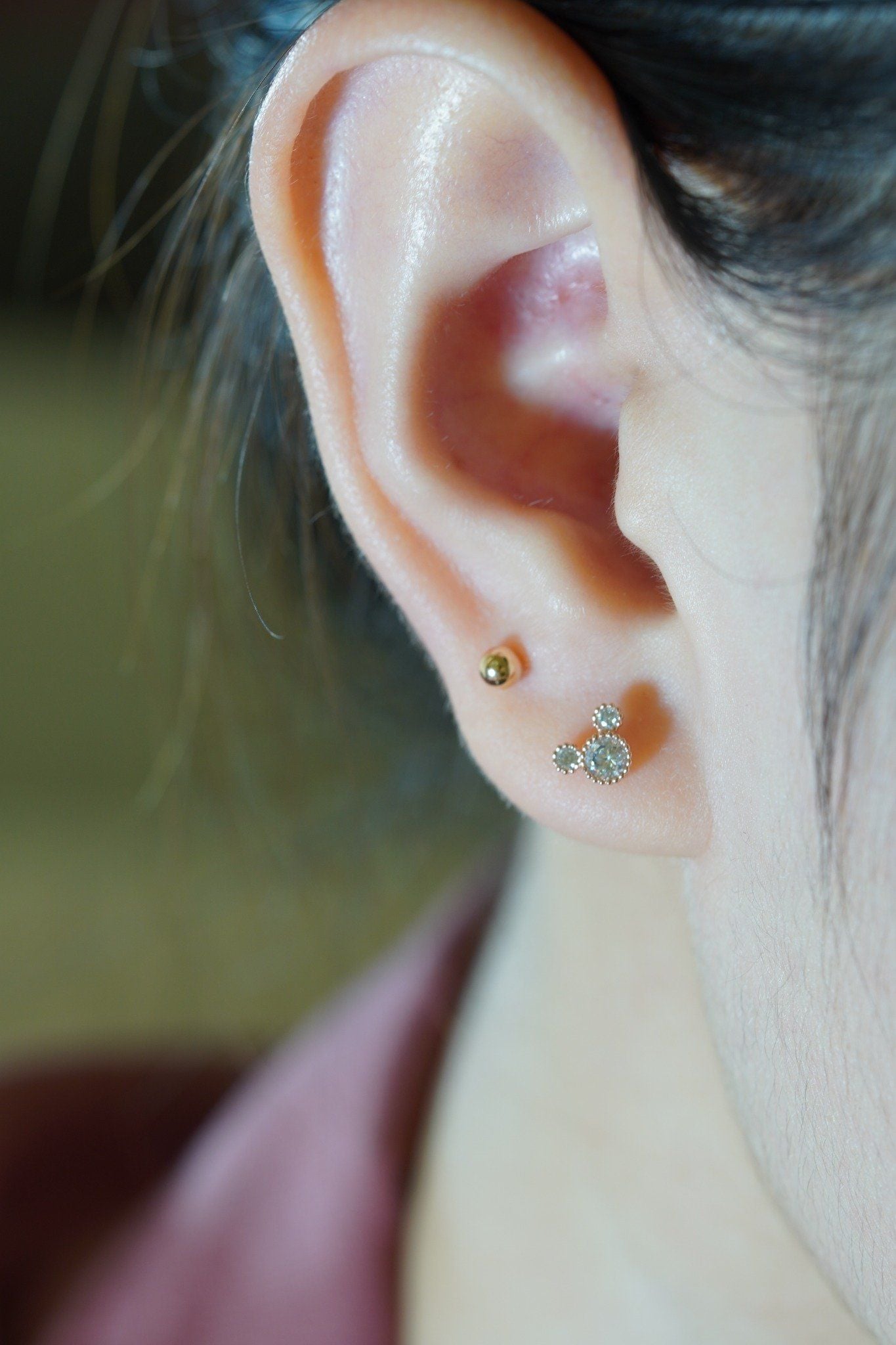 Hoa tai vàng 14k Mickey