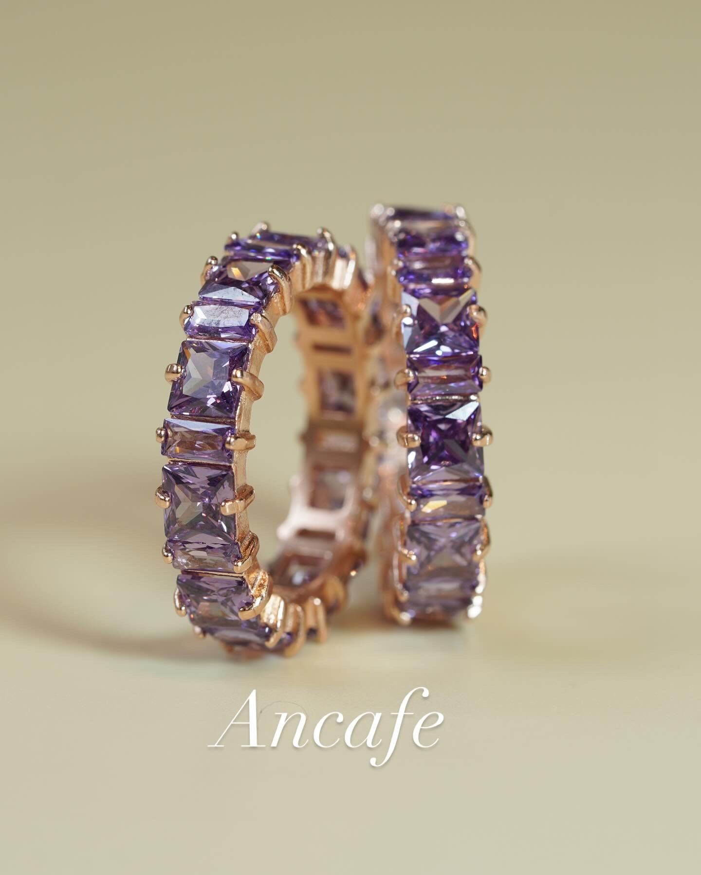 [ancafe-accessories] Nhẫn R450K-015-12-VH-ĐÁ TÍM