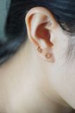 Hoa tai vàng 14k tim bi (ER-GLD-123)