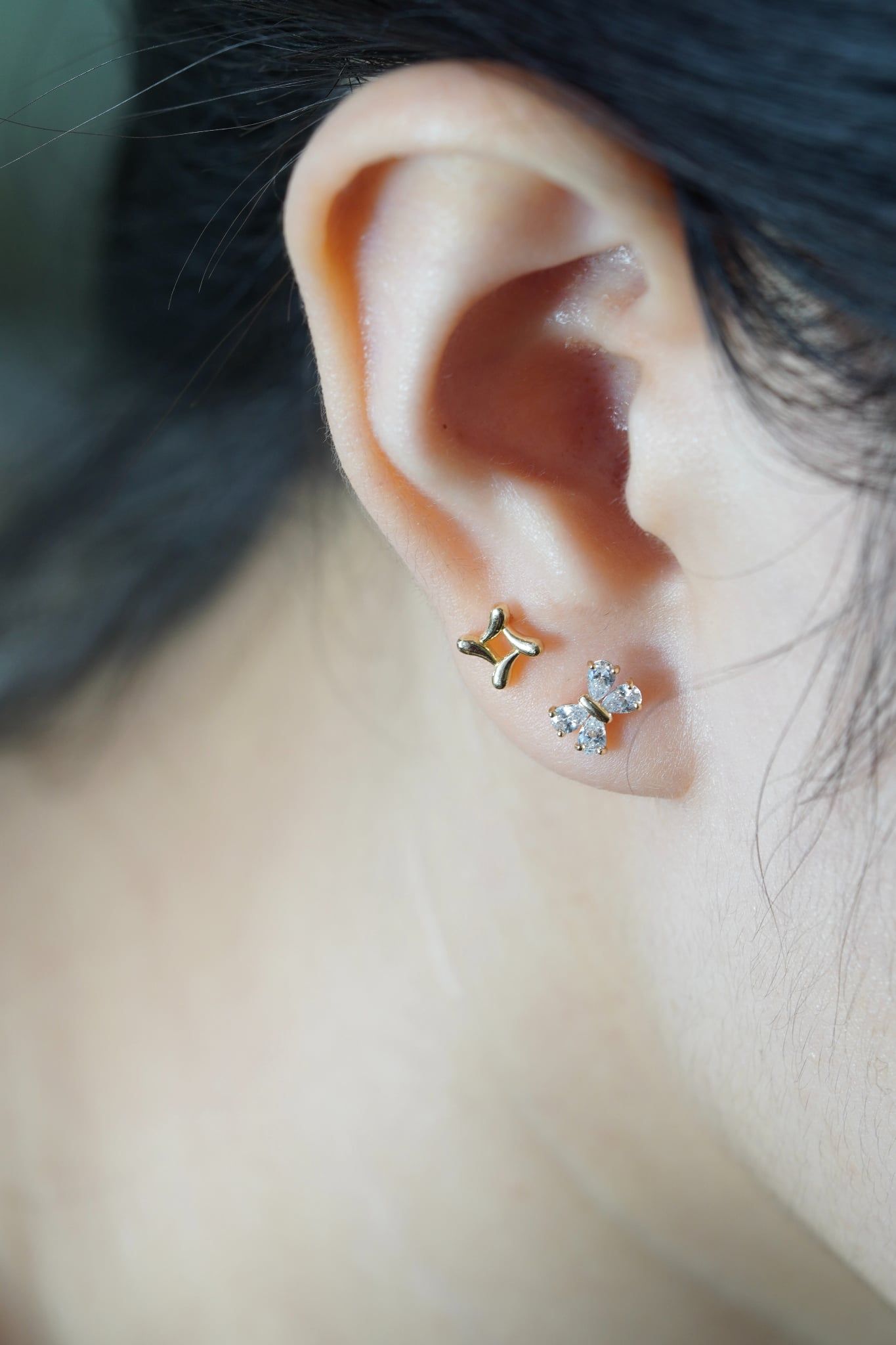 Hoa tai vàng 14k hoa xinh (ER-GLD-119)