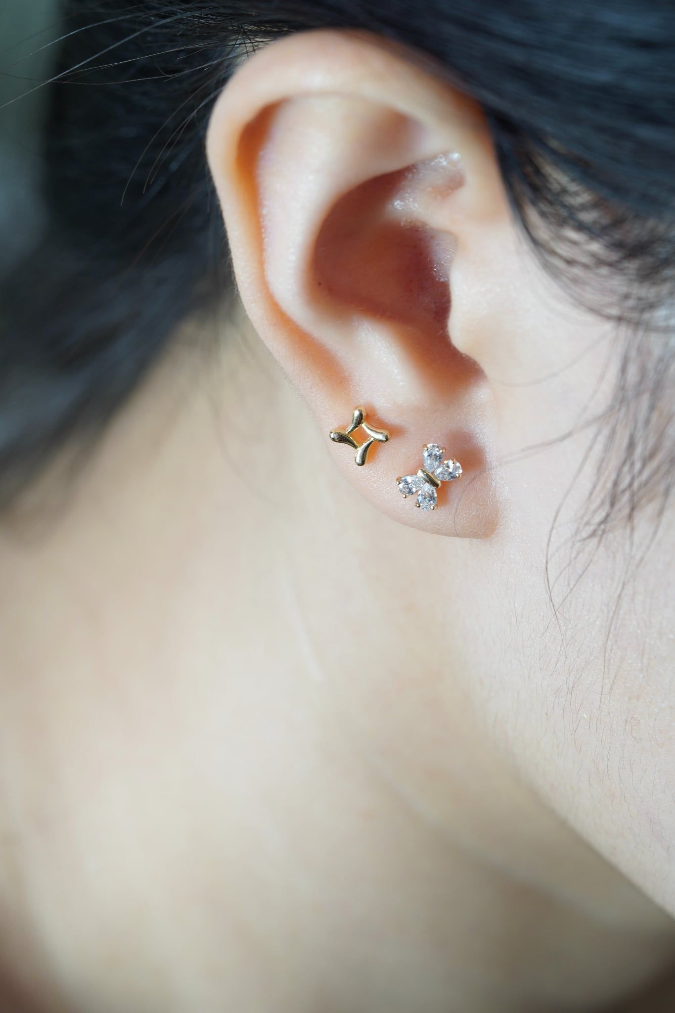 Hoa tai vàng 14k hoa xinh (ER-GLD-119)