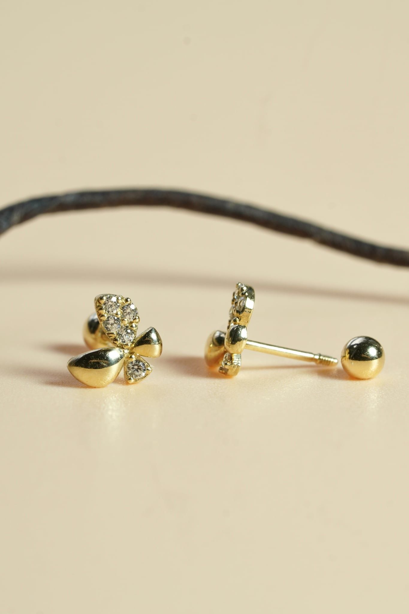 Hoa tai vàng 14k bướm xinh (ER-GLD-120)