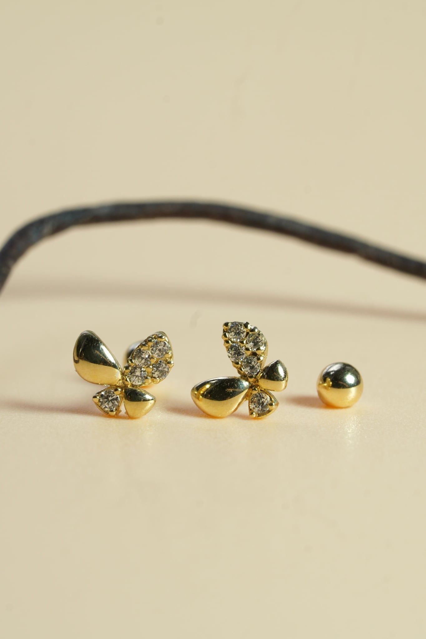 Hoa tai vàng 14k bướm xinh (ER-GLD-120)