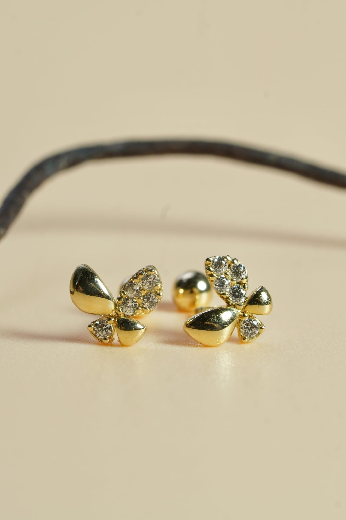 Hoa tai vàng 14k bướm xinh (ER-GLD-120)