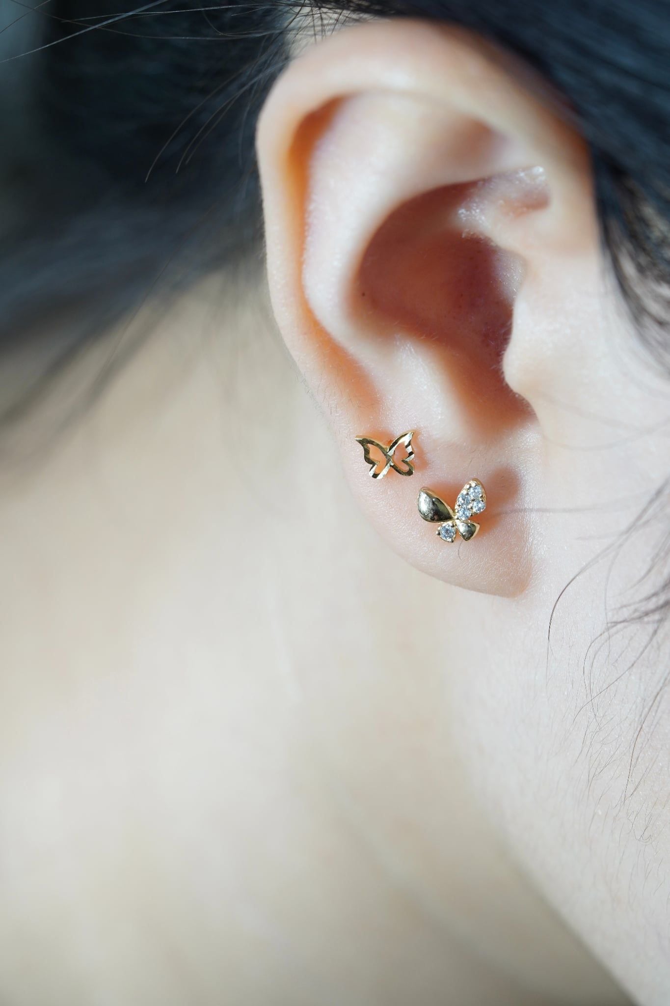 Hoa tai vàng 14k bướm xinh (ER-GLD-120)