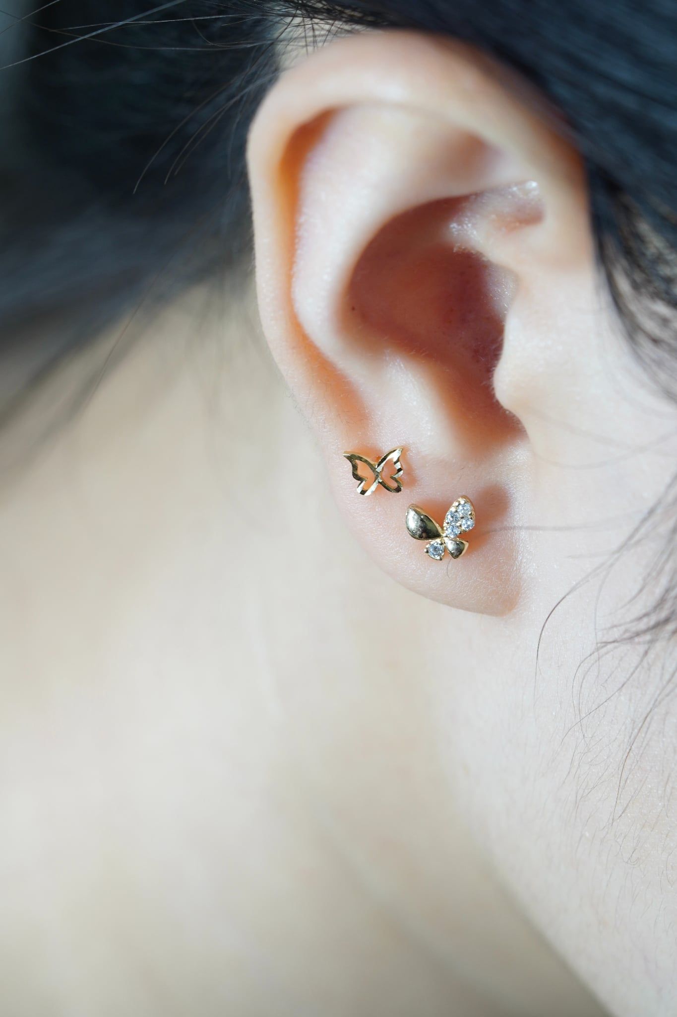 Hoa tai vàng 14k bướm xinh (ER-GLD-120)