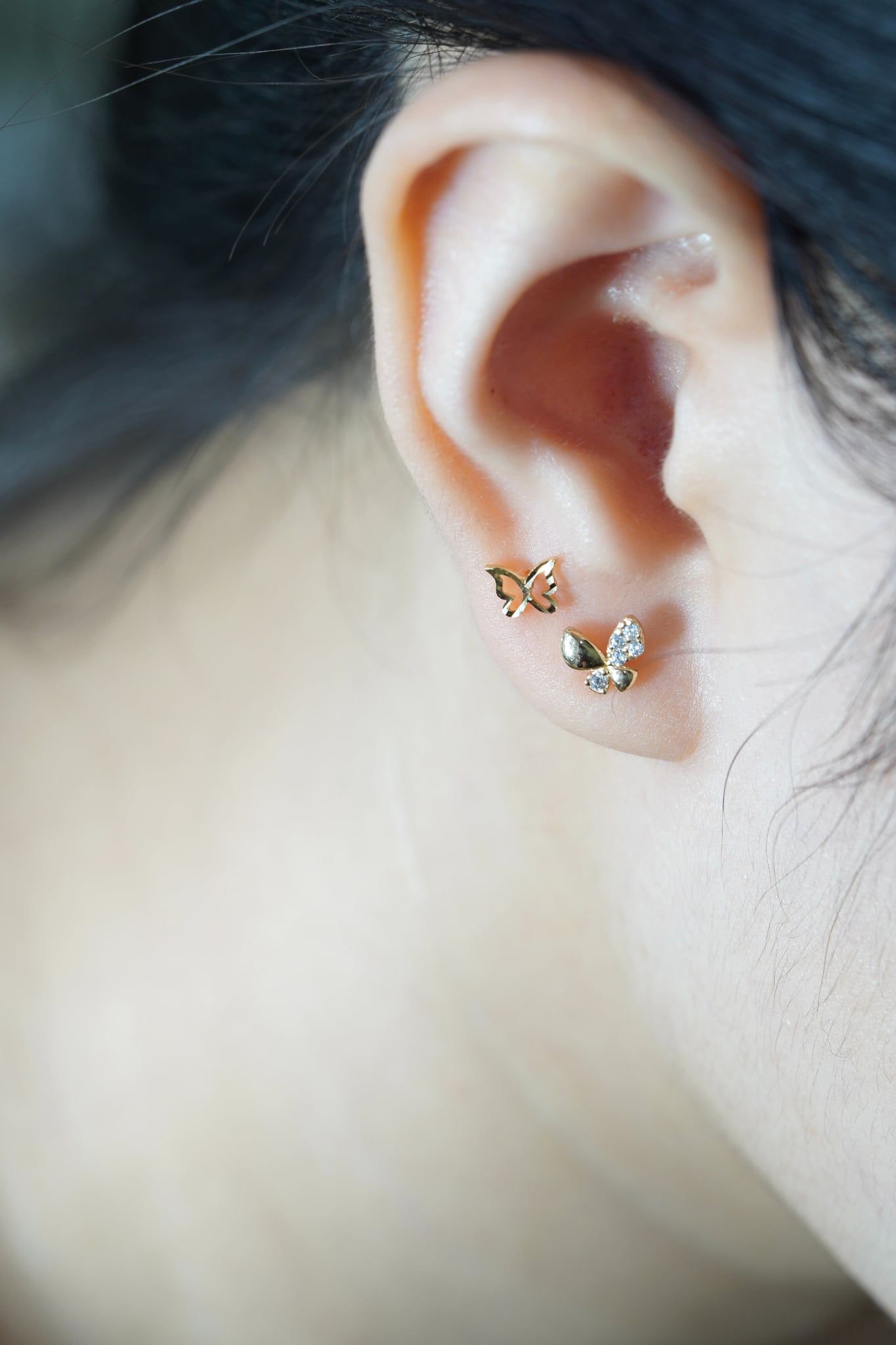 Hoa tai vàng 14k bướm xinh (ER-GLD-120)
