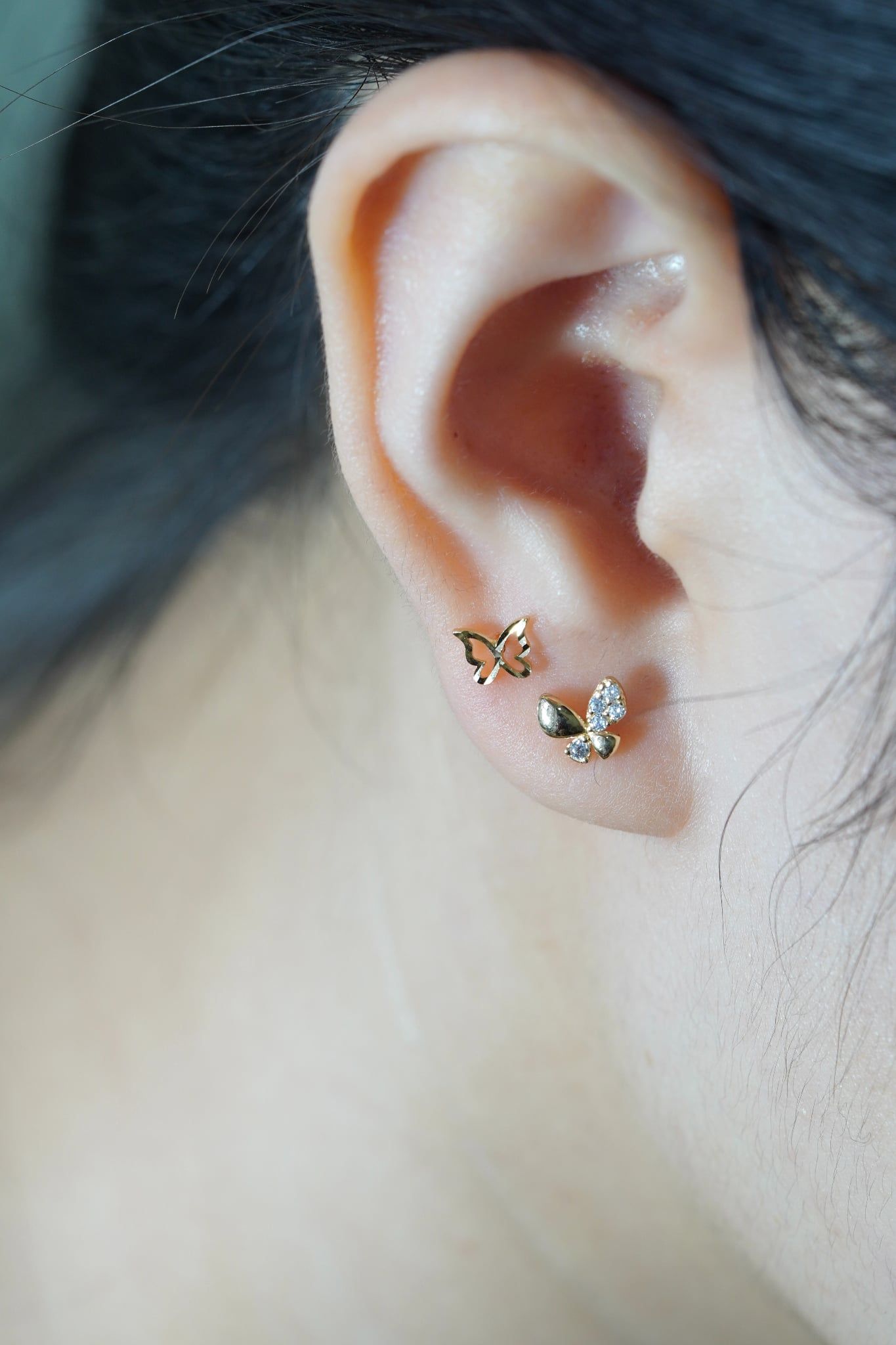 Hoa tai vàng 14k bướm xinh (ER-GLD-120)