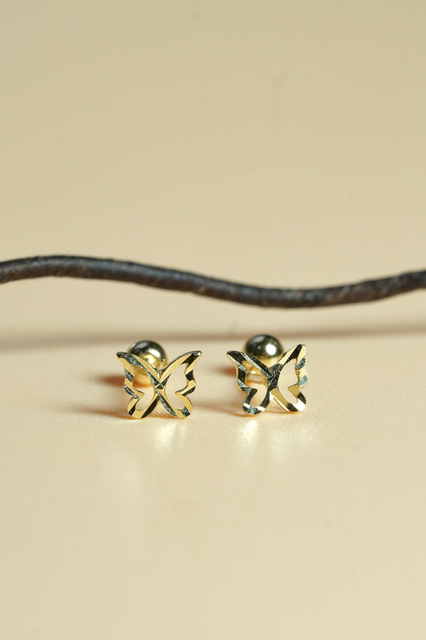 Hoa tai vàng 14k bướm xinh (ER-GLD-122)