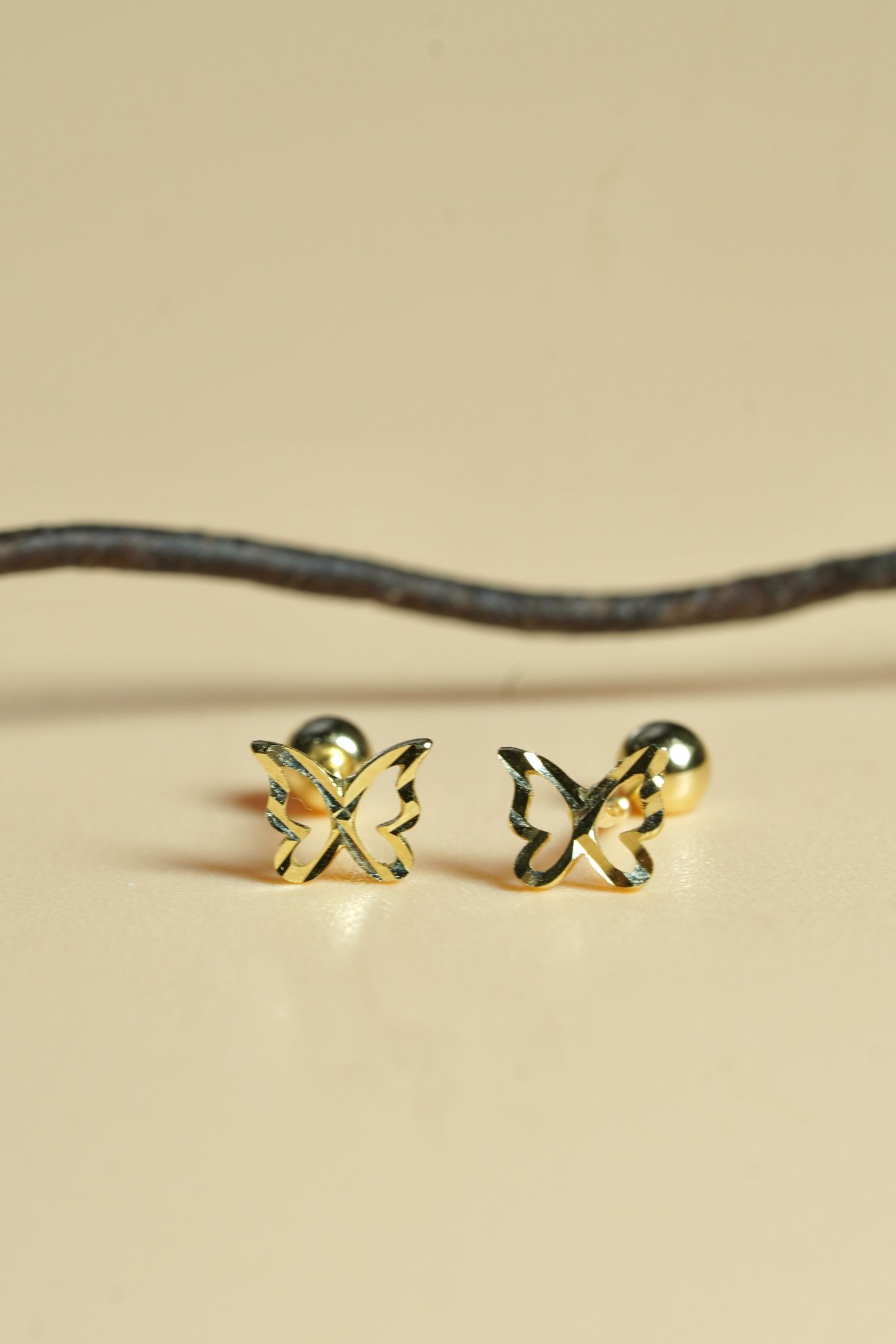 Hoa tai vàng 14k bướm xinh (ER-GLD-122)