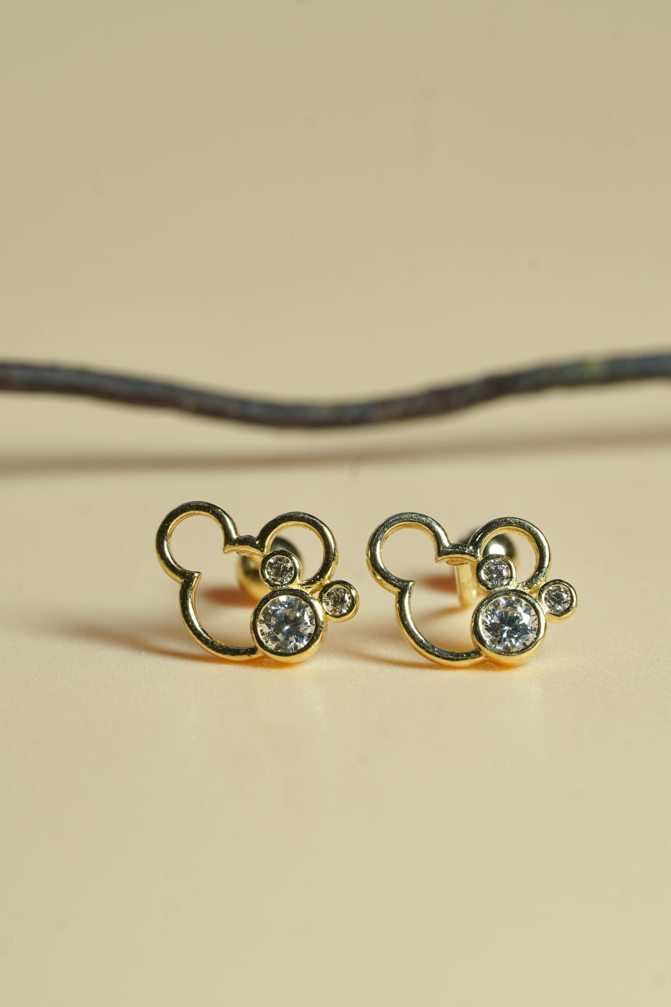 Hoa tai vàng 14k gấu đá ( ER-GLD-131)