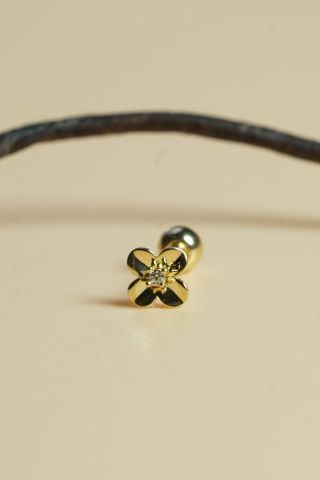  Hoa tai vàng 14k hoa 4 cánh (ER-GLD-126) 