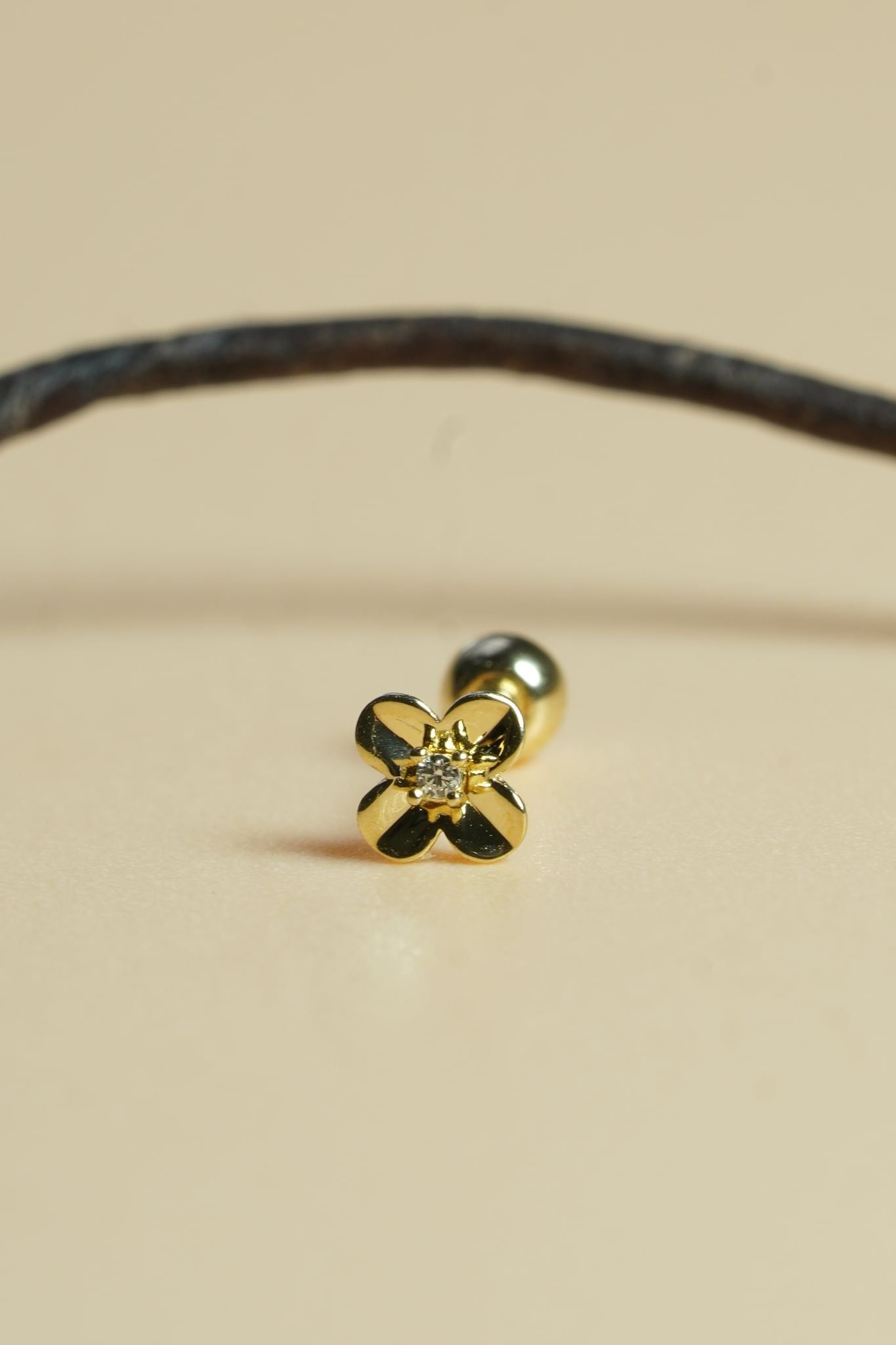Hoa tai vàng 14k hoa 4 cánh (ER-GLD-126)