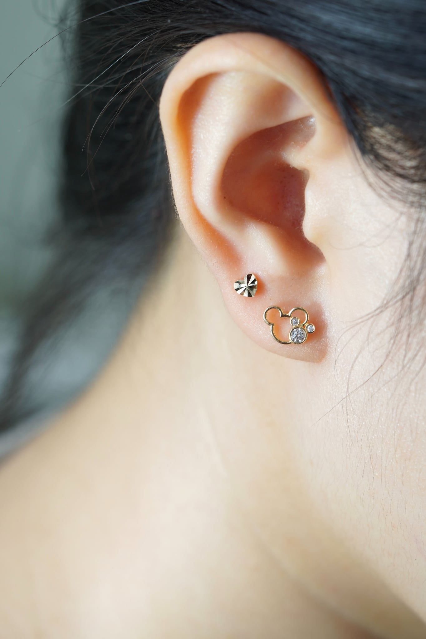Hoa tai vàng 14k gấu đá ( ER-GLD-131)