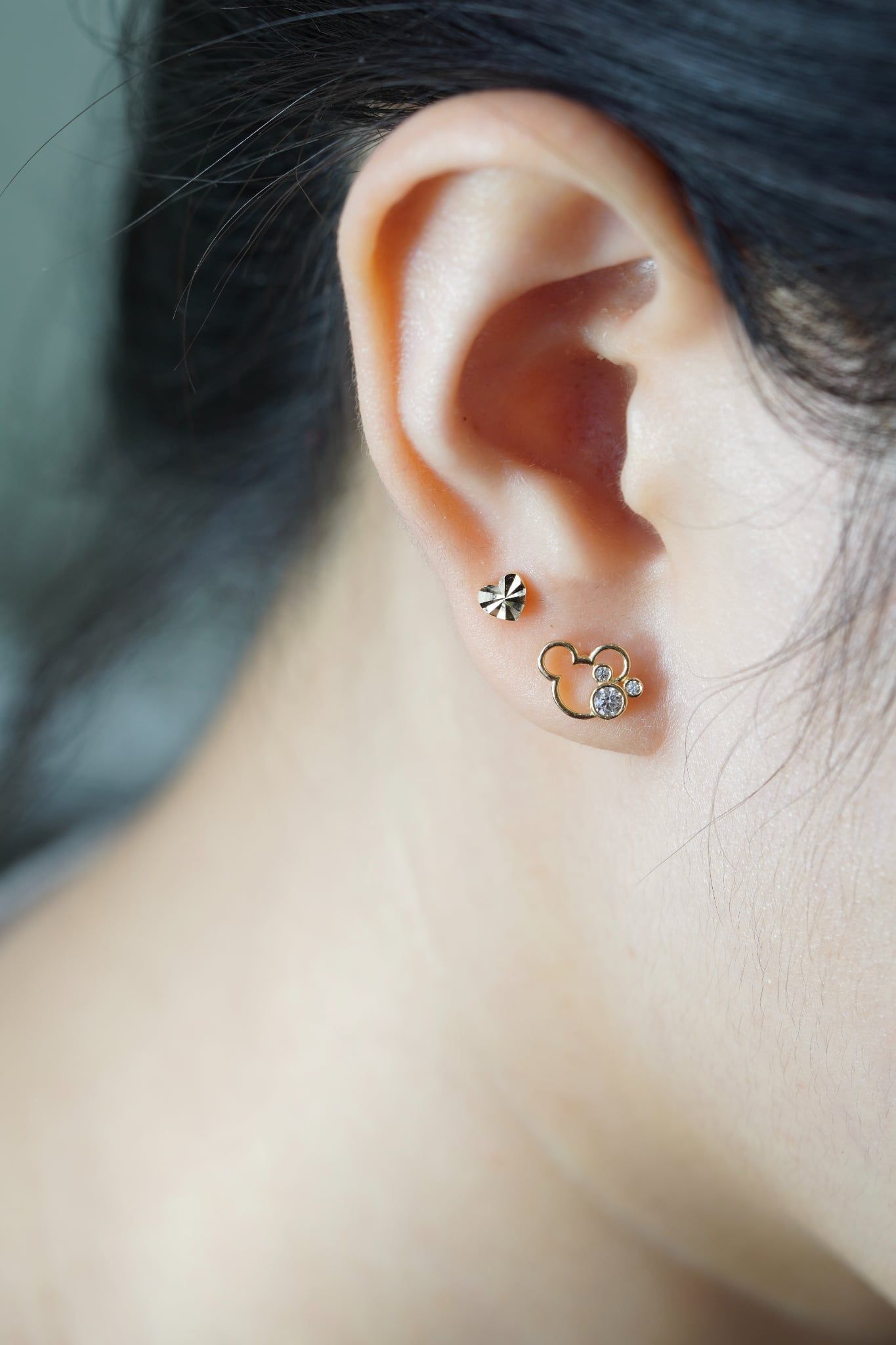 Hoa tai vàng 14k gấu đá ( ER-GLD-131)