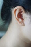 Hoa tai vàng 14k tim trơn (ER-GLD- 125)