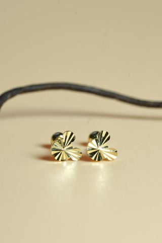  Hoa tai vàng 14k gấu cutting (ER-GLD-129) 