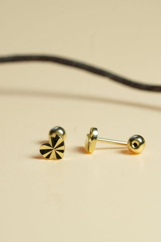  Hoa tai vàng 14k tim cắt (ER-GLD-127) 