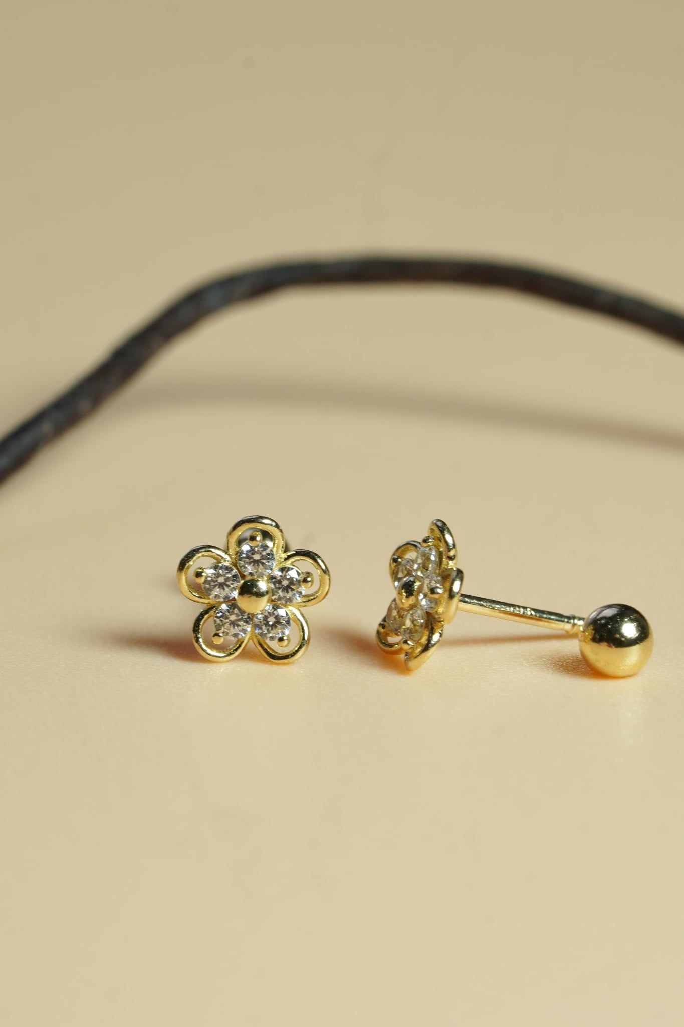 Hoa tai vàng 14K hoa xinh (ER-GLD-055)