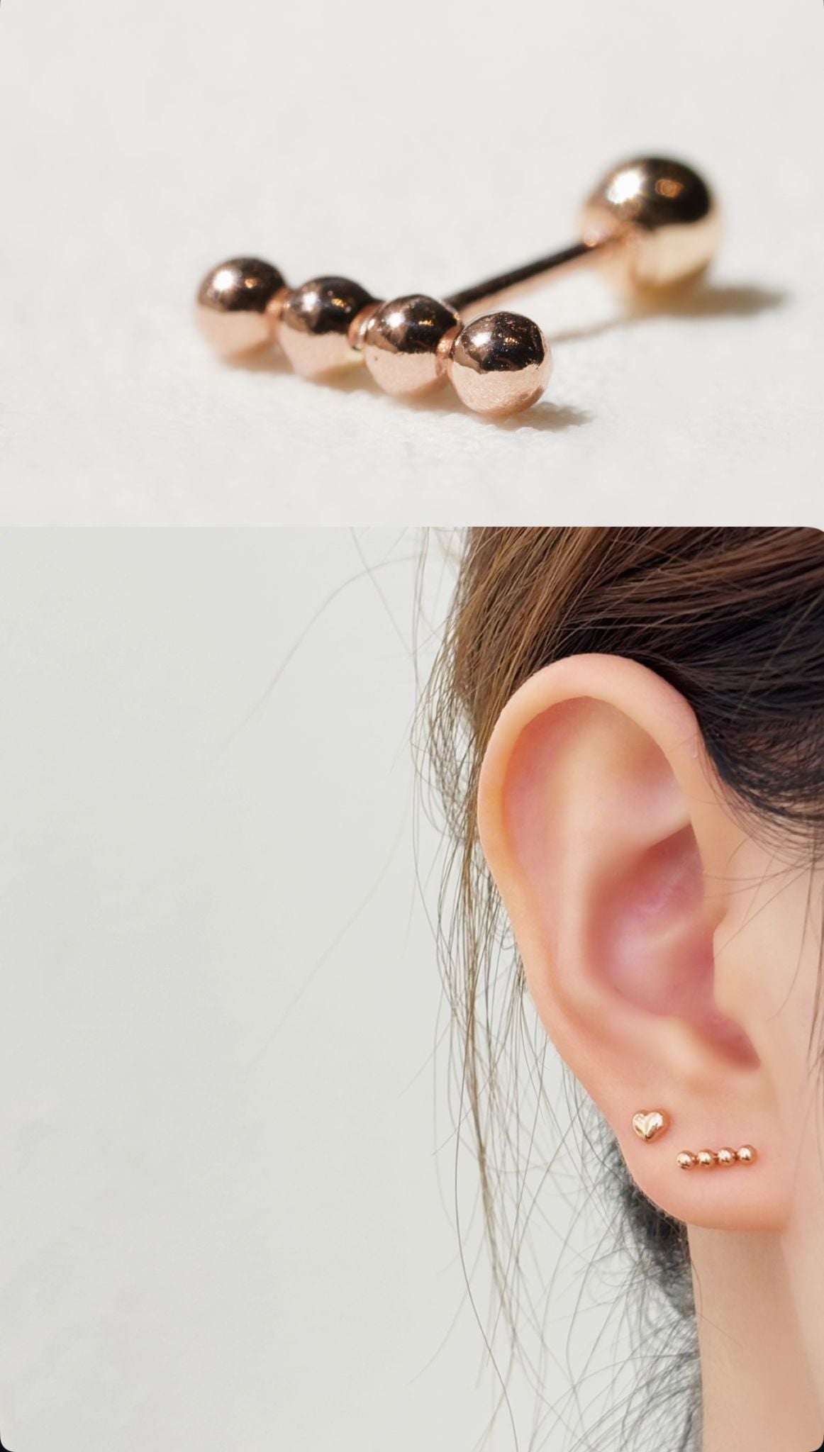 Hoa tai vàng 14k 4 bi (ER-GLD-066)