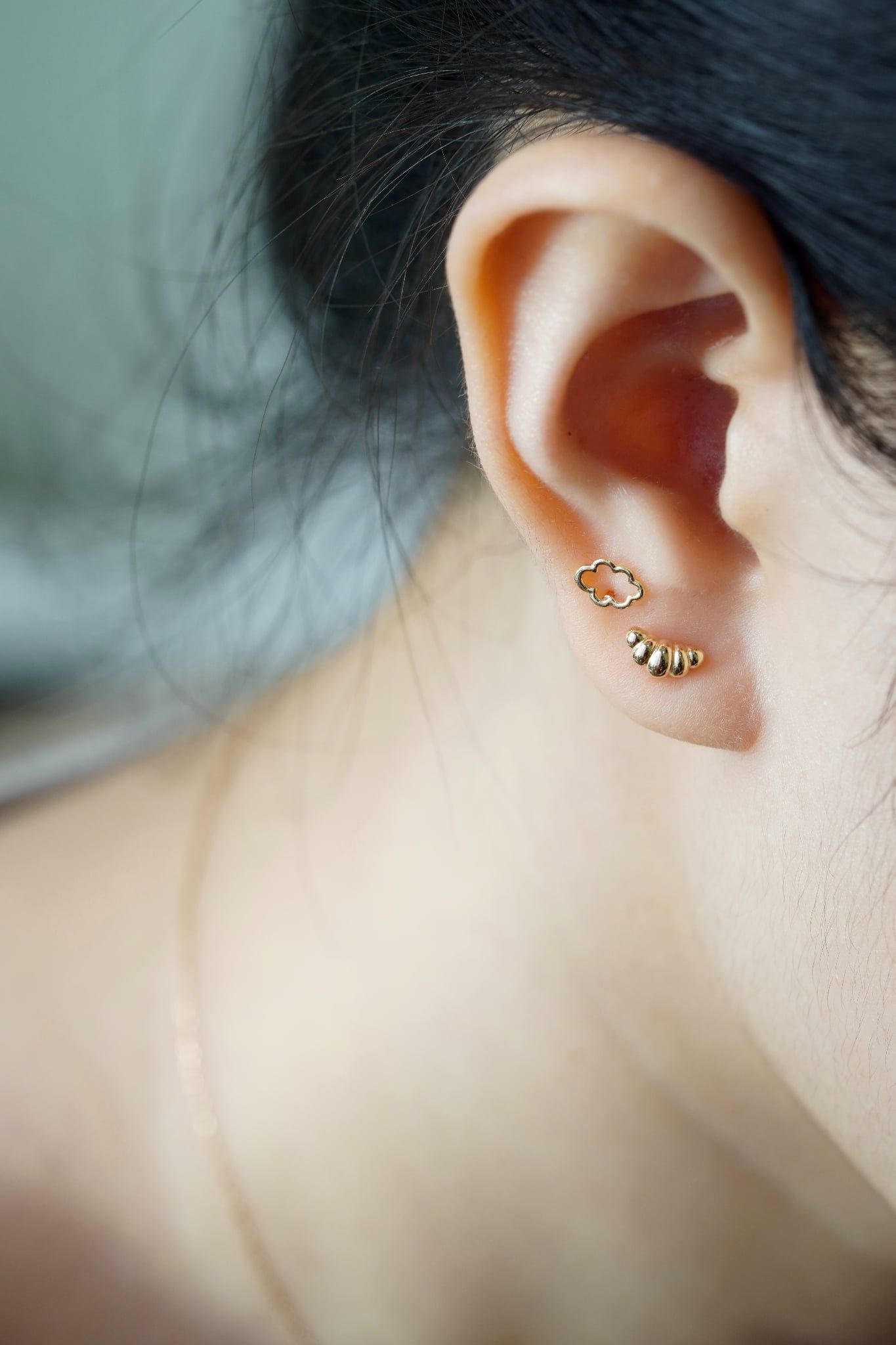 Hoa tai vàng 14K đám mây (ER-GLD-080-VV)