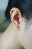 Hoa tai vàng 14K 4  lá đá ecz ( ER-GLD-133)