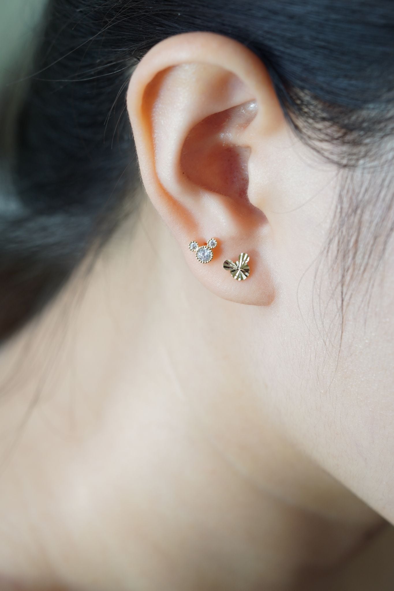 Hoa tai vàng 14K Chuột Đá Lấp Lánh ( ER-GLD-010-VV )