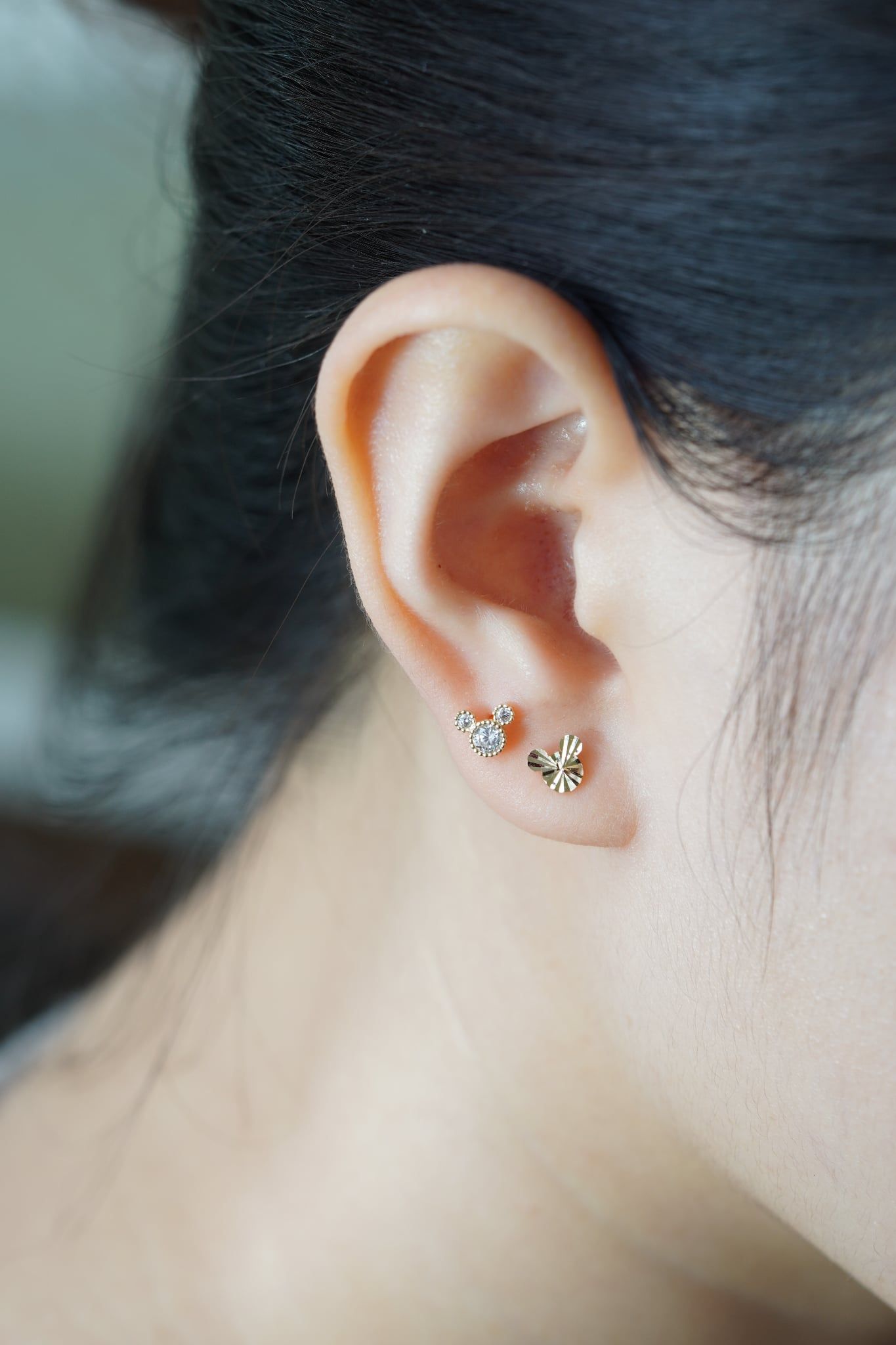 Hoa tai vàng 14K Chuột Đá Lấp Lánh ( ER-GLD-010-VV )