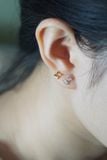 Hoa tai vàng 14K Puffy Cross ( ER-GLD-017 )