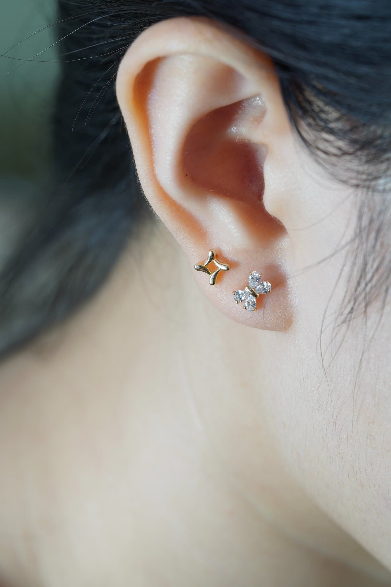 Hoa tai vàng 14k hoa xinh (ER-GLD-119)