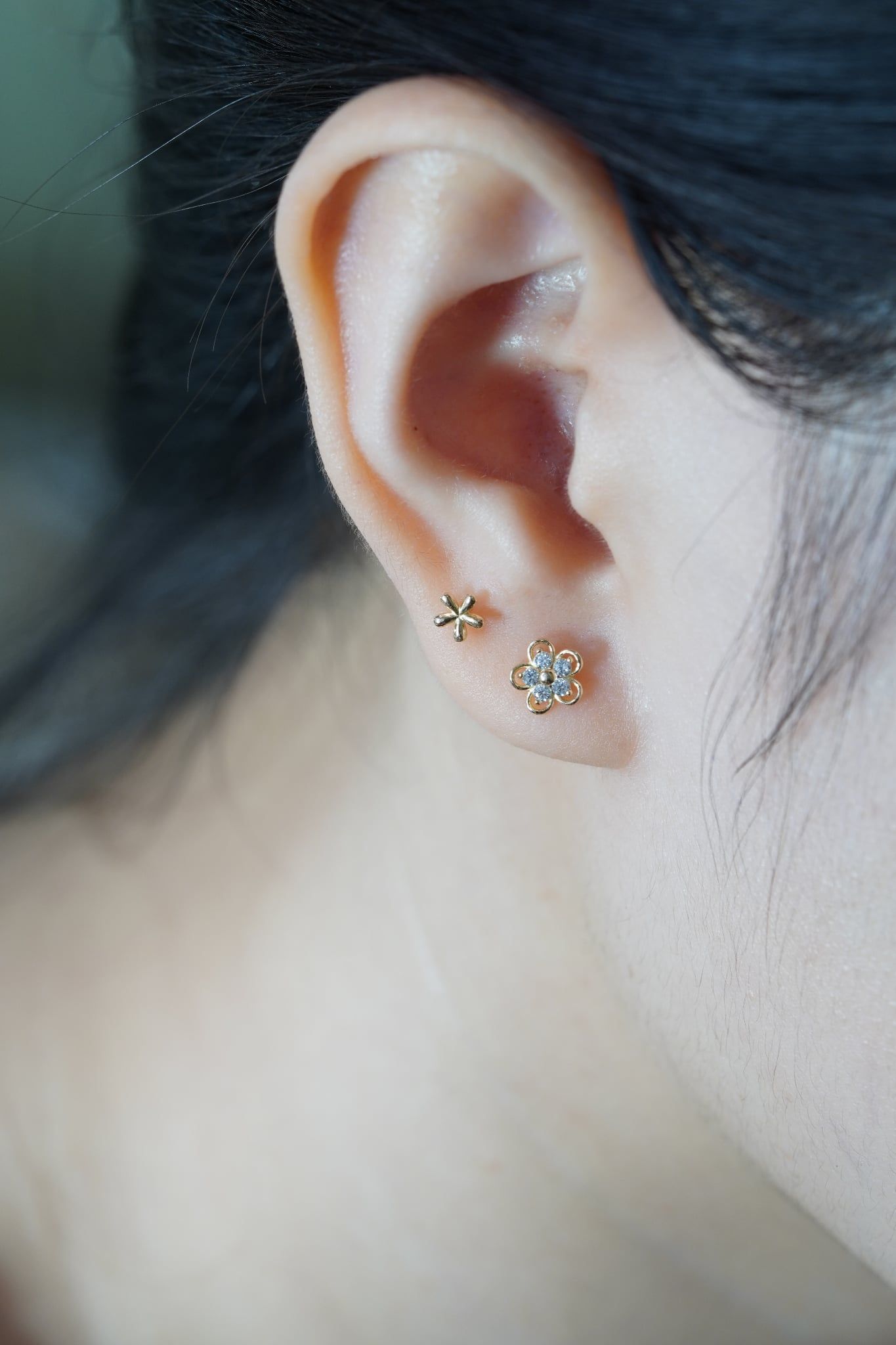 Hoa tai vàng 14K hoa xinh (ER-GLD-055)