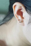 Hoa tai vàng 14k cá đính đá dễ thương (ER-GLD-090)