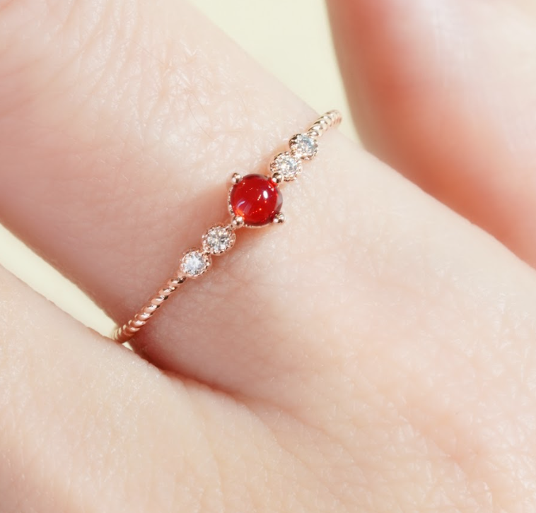 [ancafe-accessories] Nhẫn R250K-251-12-VH-ĐÁ ĐỎ