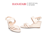 Giày Sandal Nữ Đế Xuồng TA Chống Trơn Trượt Cao 7cm Hanatabi Quai Chéo Hậu Khóa Sau (35-39) Mã HNSDX7F1199
