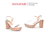 Giày Sandal Nữ Đế PU Siêu Nhẹ Cao 9cm Hanatabi Quai Ngang 2 Xếp Hậu C (35-39) Mã HNSDG9F1249