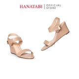 Giày Sandal Nữ Đế Xuồng TA Cao 7cm Hanatabi Quai Ngang Hậu Trước Có Khóa (35-39) Mã HNSDX7F1252
