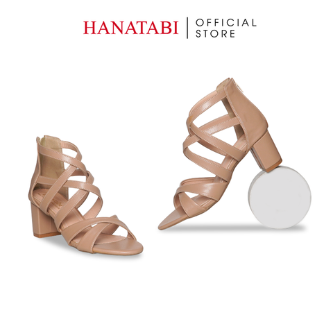 Giày Sandal Nữ Cao Gót 5cm_7cm Hanatabi Quai Đan Khóa Kéo ĐếTA Cao Cấp Bigsize (35-41) Mã HNSDK7F1035