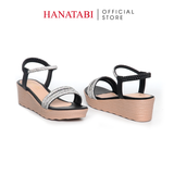 Giày Sandal Nữ Đế PU Siêu Nhẹ Cao 5cm Hanatabi Quai Ngang Hậu Thun (35-40) Mã HNSD5F1172