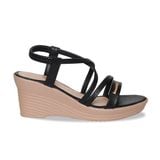 Giày Sandal Nữ Đế Xuồng PU Siêu Nhẹ Cao 7cm Hanatabi Quai Chéo Hậu Thun (35-39) Mã HNSDX7F1240