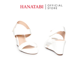 Giày Sandal Nữ Đế Xuồng TA Chống Trơn Cao 7cm Hanatabi Quai Ngang Hậu Xé Sau (35-39) Mã HNSDX7F1244