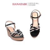Giày Sandal Nữ Đế PU Siêu Nhẹ Cao 7cm Hanatabi Quai Ngang Hậu C (35-39) Mã HNSD7F1184