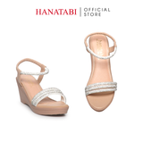Giày Sandal Nữ Đế PU Siêu Nhẹ Cao 7cm Hanatabi Quai Ngang Hậu Thun (35-39) Mã HNSD7F1189